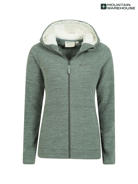 Mountain Warehouse Green Womens Snowdonia Fleece Hoodie (B74237) | £44
