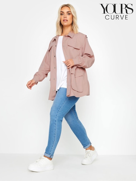 Yours Curve Pink 100% Cotton Carpenter Twill Jacket (B74284) | £41