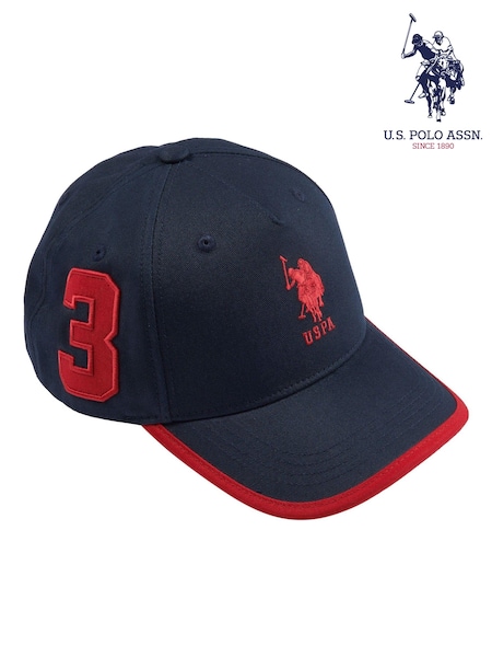 U.S. Polo Assn. Blue Mens Player 3 Baseball 100% Cotton Cap (B74290) | £25