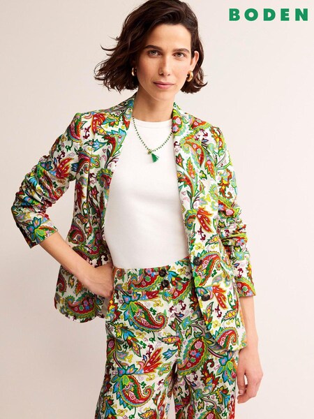 Boden Cream Marylebone 100% Linen Blazer (B74337) | £95