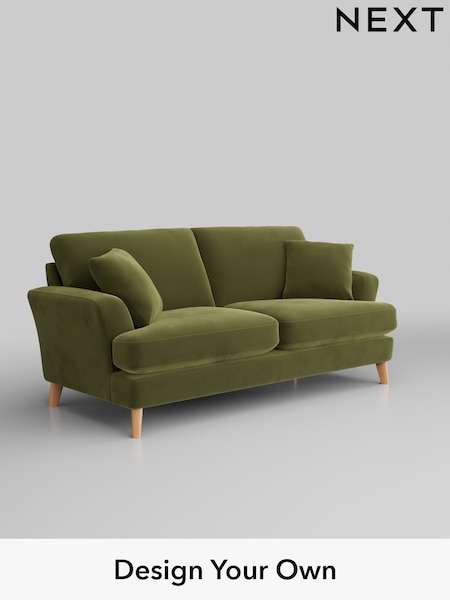 Plush Velvet Easy Clean/Mid Olive Green Conway Relaxed Sit (B74662) | £1,350
