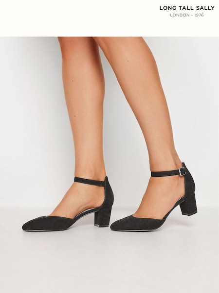 Long Tall Sally Black Micro Point Two Part Mid Heels (B74702) | £45