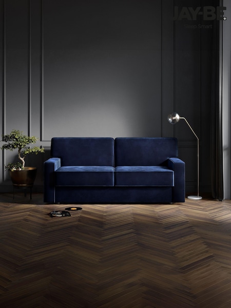 Jay-Be Luxe Velvet Royal Blue Linea 3 Seater Sofa Bed (B75008) | £2,400