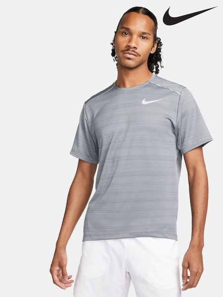 Nike Grey Dri-FIT Miler Running T-Shirt (B75037) | £33