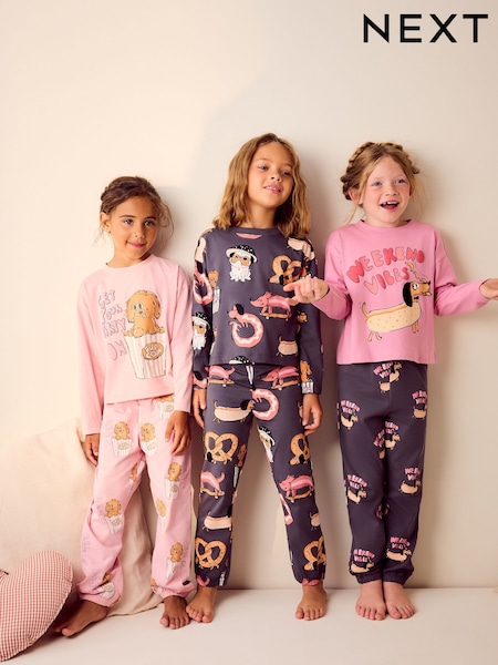 Charcoal Grey Jogger Pyjamas 3 Pack (3-16yrs) (B75482) | £29 - £37