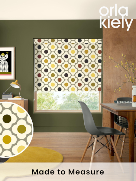 Orla Kiely Yellow Multi Spot Flower Made to Measure Roller Blinds (B75657) | £58