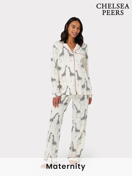 Chelsea Peers Cream Maternity Trouser Pyjamas Set (B75735) | £55