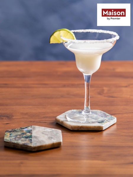 Maison by Premier Assorted Marble And Paua Shell Coasters Set Of 4 (B75871) | £57