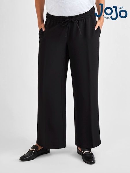 JoJo Maman Bébé Black Wide Leg Maternity Trousers (B76054) | £42