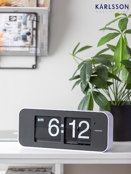 Karlsson White Wide Flip Wall Clock (B76072) | £229