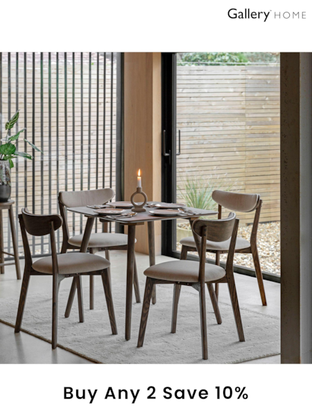 Gallery Home Dark Wood Temara Oak Style 4 Seater Square Dining Table (B76073) | £200