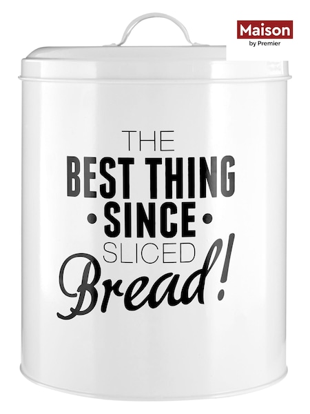 Maison by Premier White Pun And Games Bread Bin (B76181) | £37