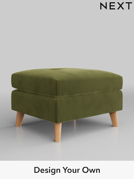 Plush Velvet Easy Clean/Mid Olive Green Wilson Buttoned Back (B76254) | £350