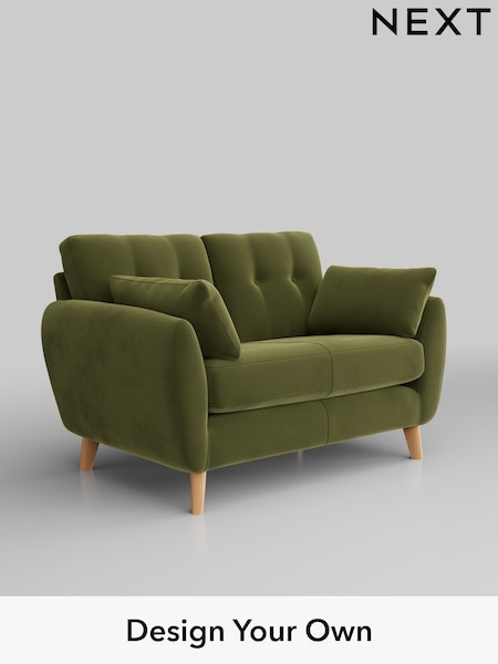 Plush Velvet Easy Clean/Mid Olive Green Wilson Buttoned Back (B76254) | £850