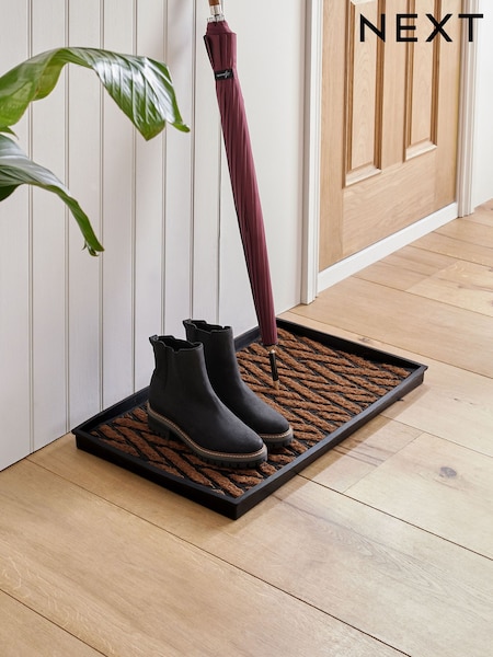 Natural Herringbone Coir Doormat (B76268) | £30 - £45