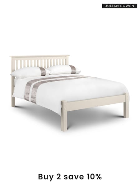 Julian Bowen Stone White Barcelona Low Footend Wooden Bed (B76326) | £265 - £440