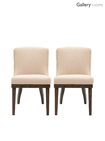 Gallery Home Set of 2 Taupe Cream Kenneth Dining Chairs (B76560) | £497
