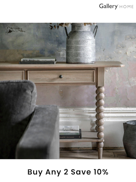 Gallery Home Natural Alston 2 Drawer Console Table (B76593) | £615