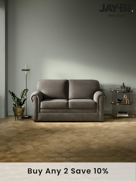 Jay-Be Brushed Twill Pewter Grey Heritage 2 Seater Sofa Bed (B76741) | £1,155