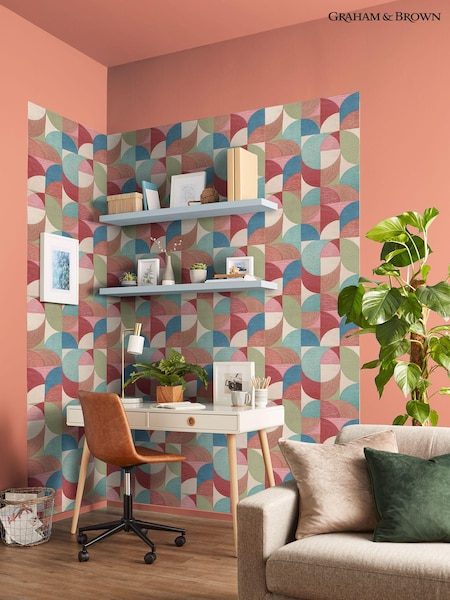 Graham & Brown Red Stitch Craze Wallpaper Sample (B77010) | £1