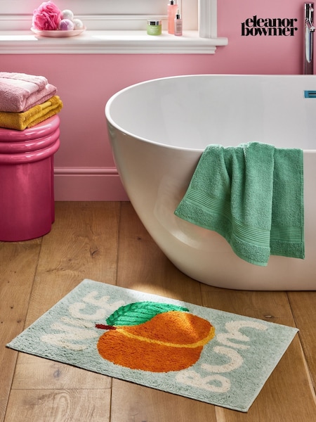 Eleanor Bowmer Peach Nice Bum Slogan 100% Cotton Bath Mat (B77574) | £25
