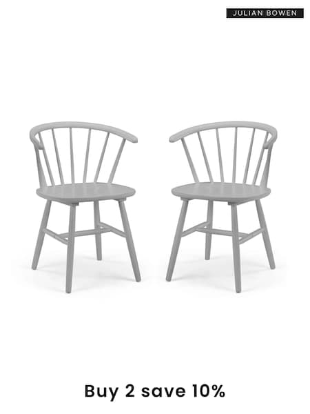 Julian Bowen Set of 2 Grey Modena Dining Chairs (B77641) | £185