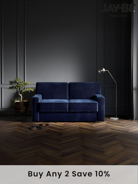 Jay-Be Luxe Velvet Royal Blue Linea 2 Seater Sofa Bed (B77725) | £2,245