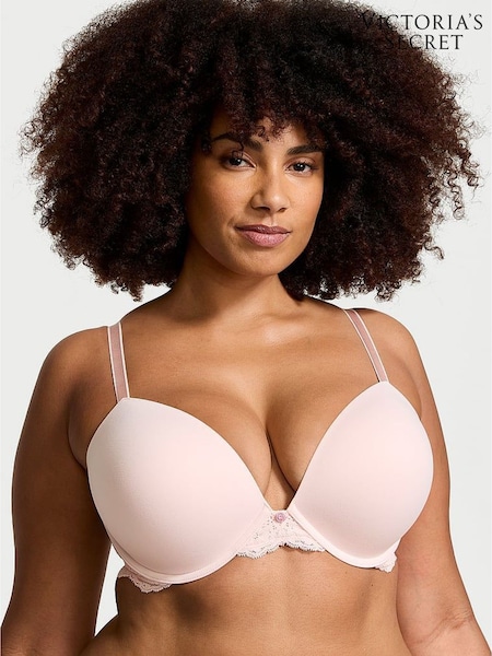 Victoria's Secret Purest Pink Lace Trim Push Up Bra (B77944) | £45