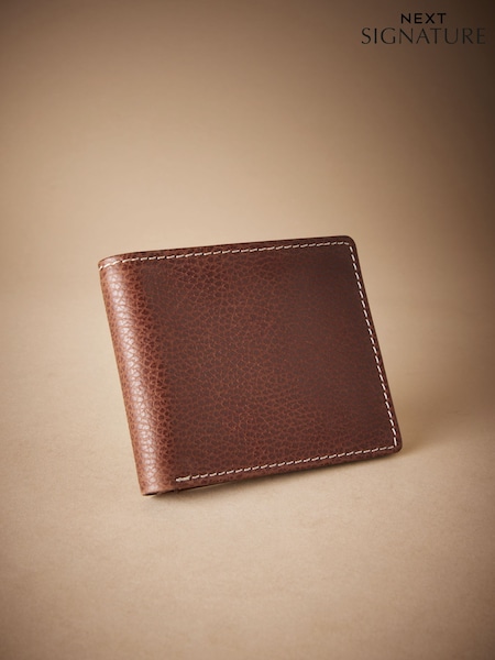 Tan Brown Signature Contrast Stitch Leather Wallet (B78184) | £30