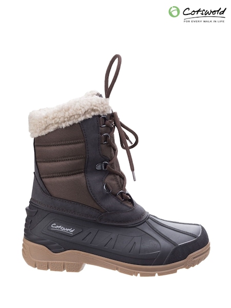 Cotswolds Corset Lined Lace-Up Snow Brown Boots (B78208) | £77