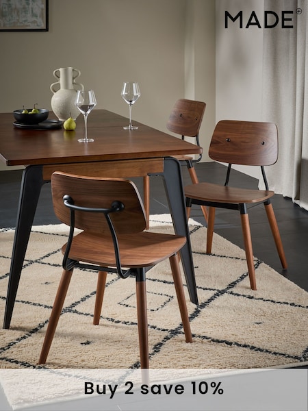MADE.COM Set of 2 Dark Brown Airi Dining Chairs (B78477) | £299