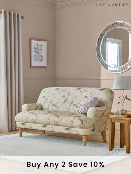 Laura Ashley Gosford Sage Green Clipsham Small 2 Seater Sofa (B78585) | £799