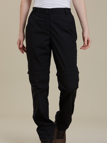 Mountain Warehouse Black Womens Quest Zip-Off Hiking Trousers (B79052) | £38