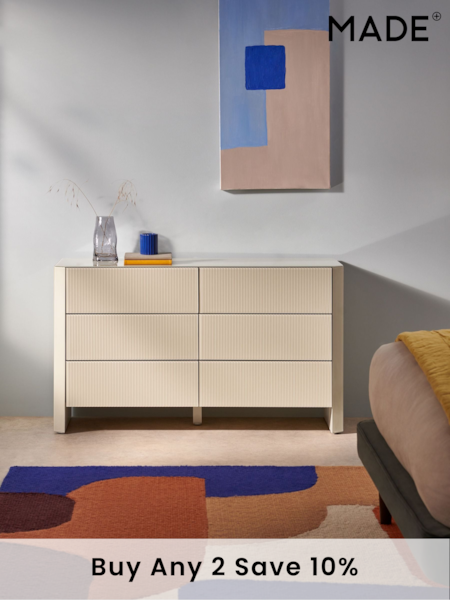 MADE.COM Ecru White Eleni 6 Drawer Wide Chest of Drawers (B79138) | £750