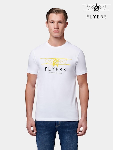 Flyers Mens Classic Fit Plane 100% Cotton T-Shirt (B79447) | £20