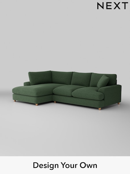 Fine Chenille Easy Clean/Mid Khaki Green Parker Platform Grand Relaxed Sit (B79455) | £2,375