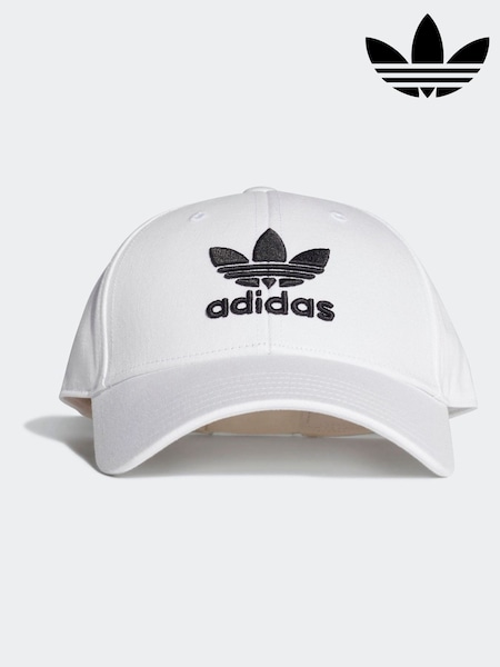 adidas Originals White/Black Trefoil 100% Cotton Baseball Cap (B79457) | £9