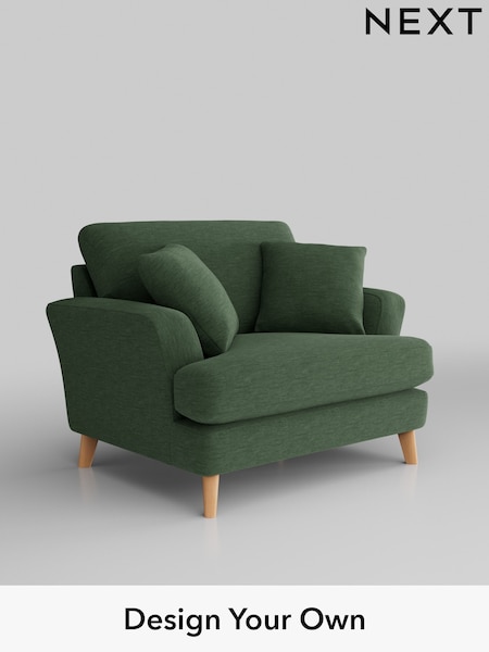 Fine Chenille Easy Clean/Mid Khaki Green Conway Relaxed Sit (B79509) | £975