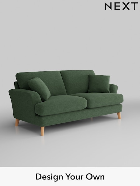 Fine Chenille Easy Clean/Mid Khaki Green Conway Relaxed Sit (B79509) | £1,350