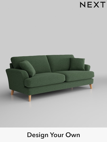 Fine Chenille Easy Clean/Mid Khaki Green Conway Relaxed Sit (B79509) | £1,450