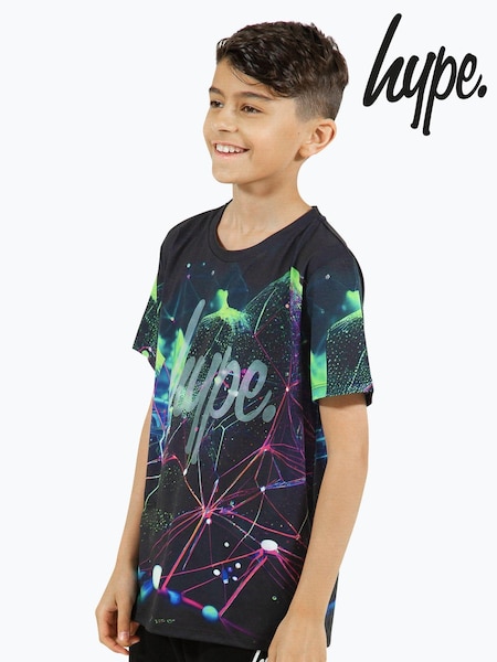 Hype. Boys Abstract Fractal Black T-Shirt (B79641) | £20