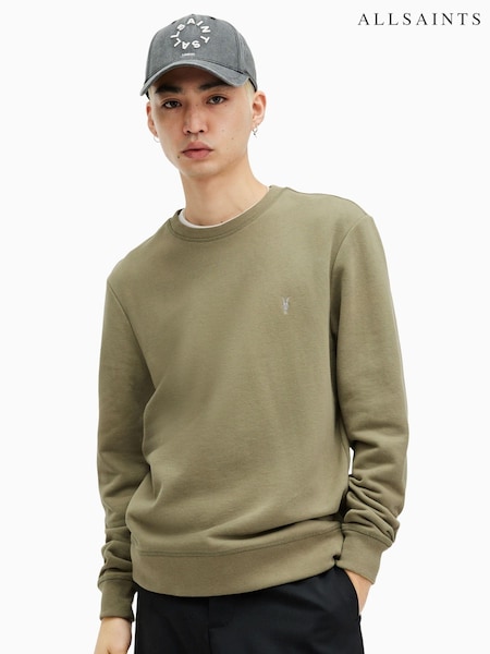 All Saints Green Green Raven Crew Sweatshirt (B79643) | £89