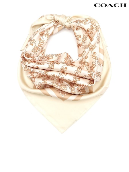 COACH COACH Horse And Carriage Silk Square Pink Scarve (B79655) | £95