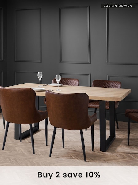 Julian Bowen Oak  Black Berwick Dining Table (B79942) | £340