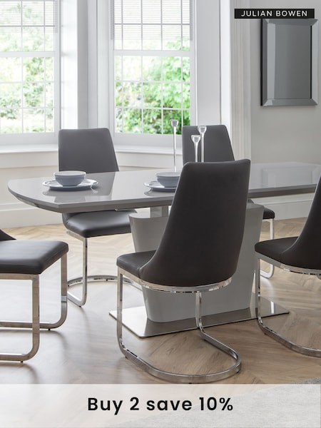 Julian Bowen Dusk Grey Como High Gloss Extending Table (B79967) | £630