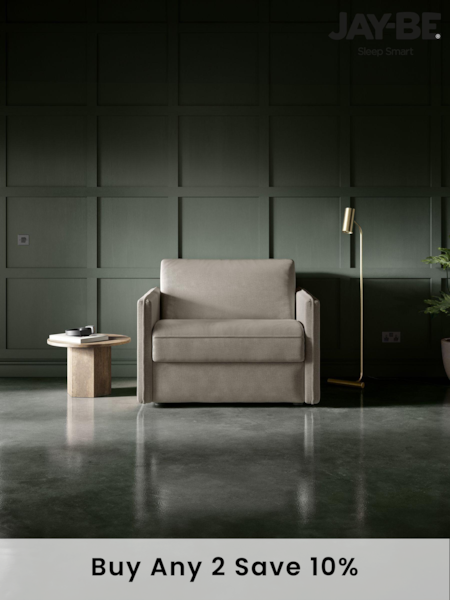 Jay-Be Brushed Twill Smoke Grey Slim Snuggle Sofa Bed (B80568) | £1,710