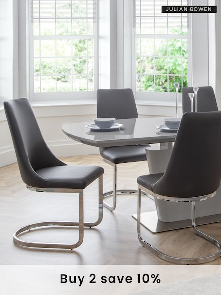 Julian Bowen Grey Como Cantilever Dining Chairs Set Of 2 (B80677) | £240
