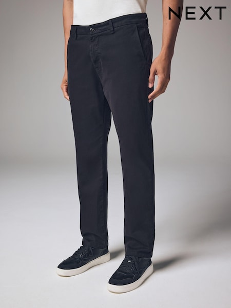 Black Slim Fit Premium Soft Touch Chino Trousers (B80834) | £40