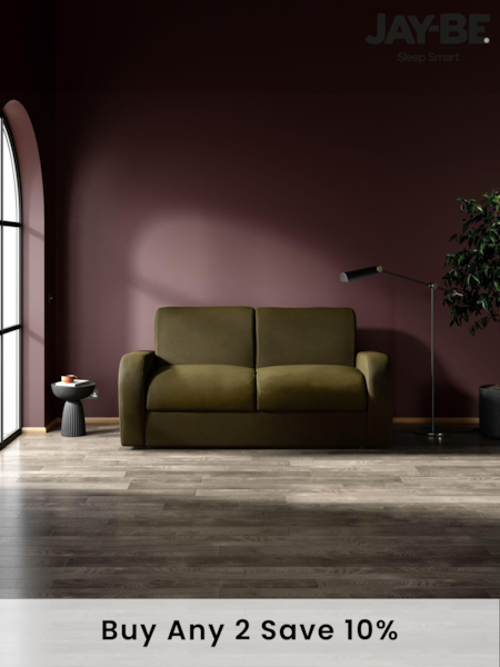Jay-Be Brushed Twill Hunter Green Brushed Deco 2 Seater Sofa Bed (B80897) | £2,105