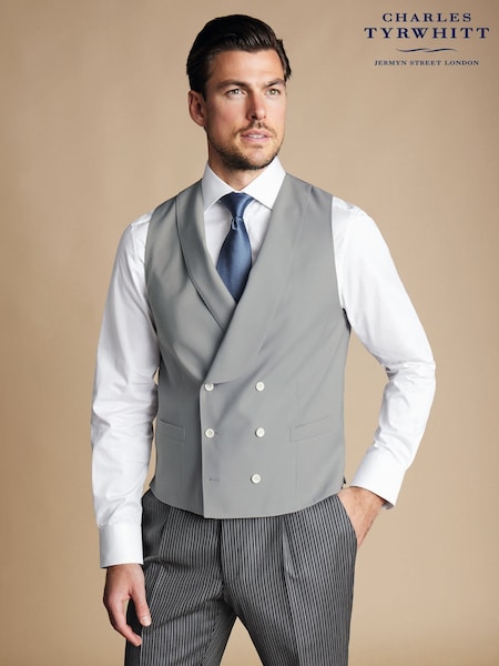 Charles Tyrwhitt Grey Adjustable Fit Morning V2 Suit: Waistcoat (B80933) | £100